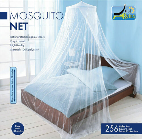 Just Relax Elegant Mosquito Net Bed Canopy Set, White, Twin-full