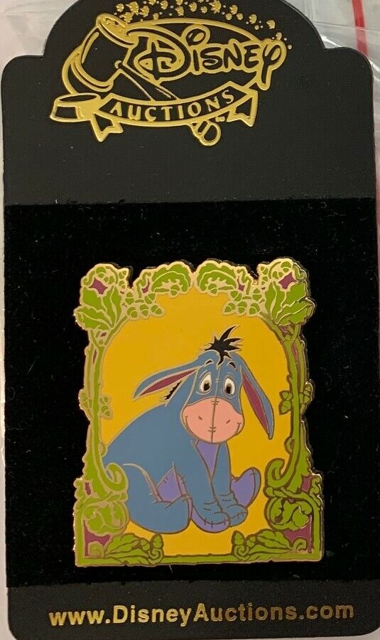 Disney Auctions Pooh Friend Eeyore In Frame Le 500 Pin Card & Packaging