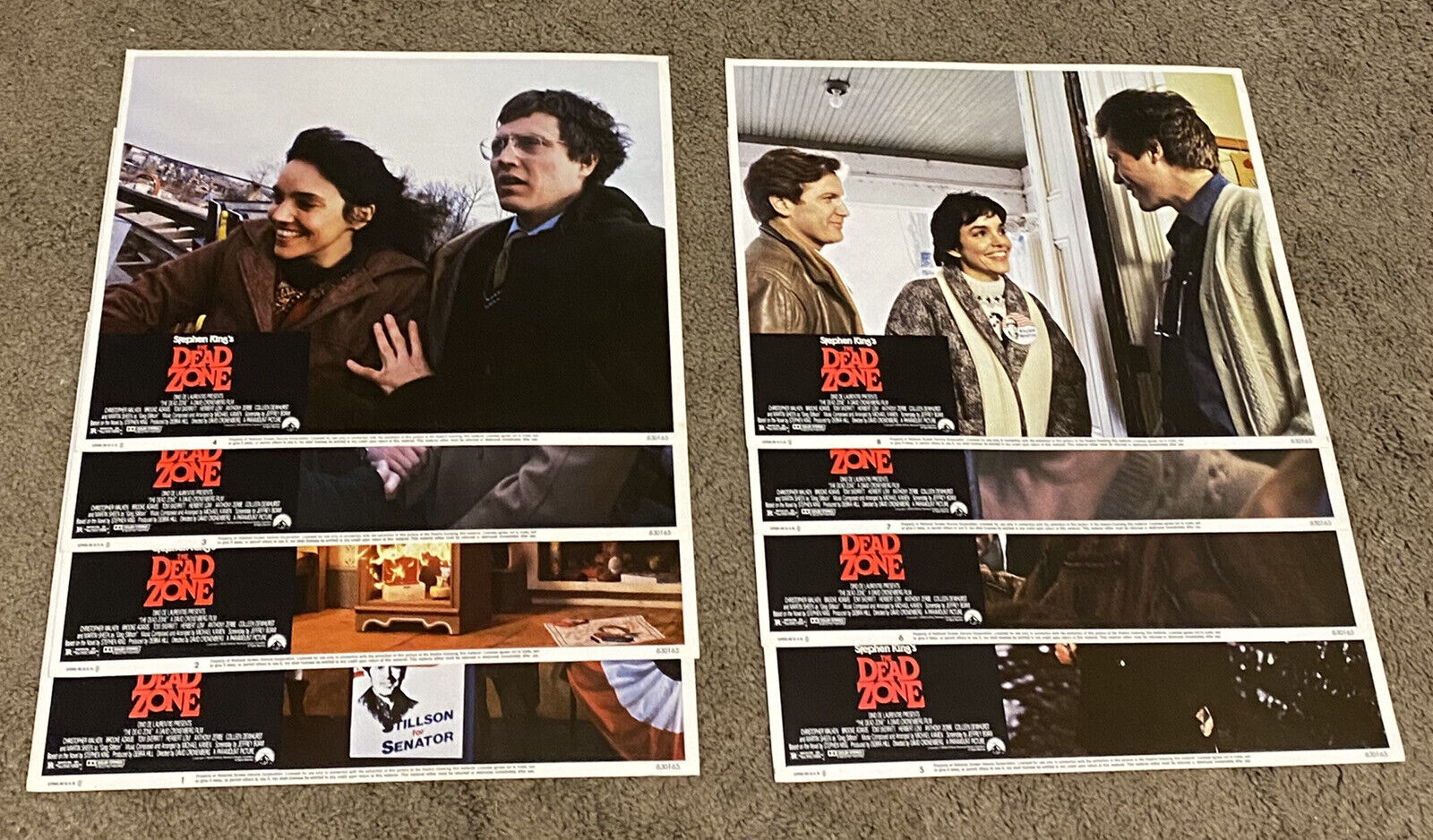 The Dead Zone Orig 8x10 Lobby Card Posters Stephen King Set Of 8-1,2,3,4,5,6,7,8