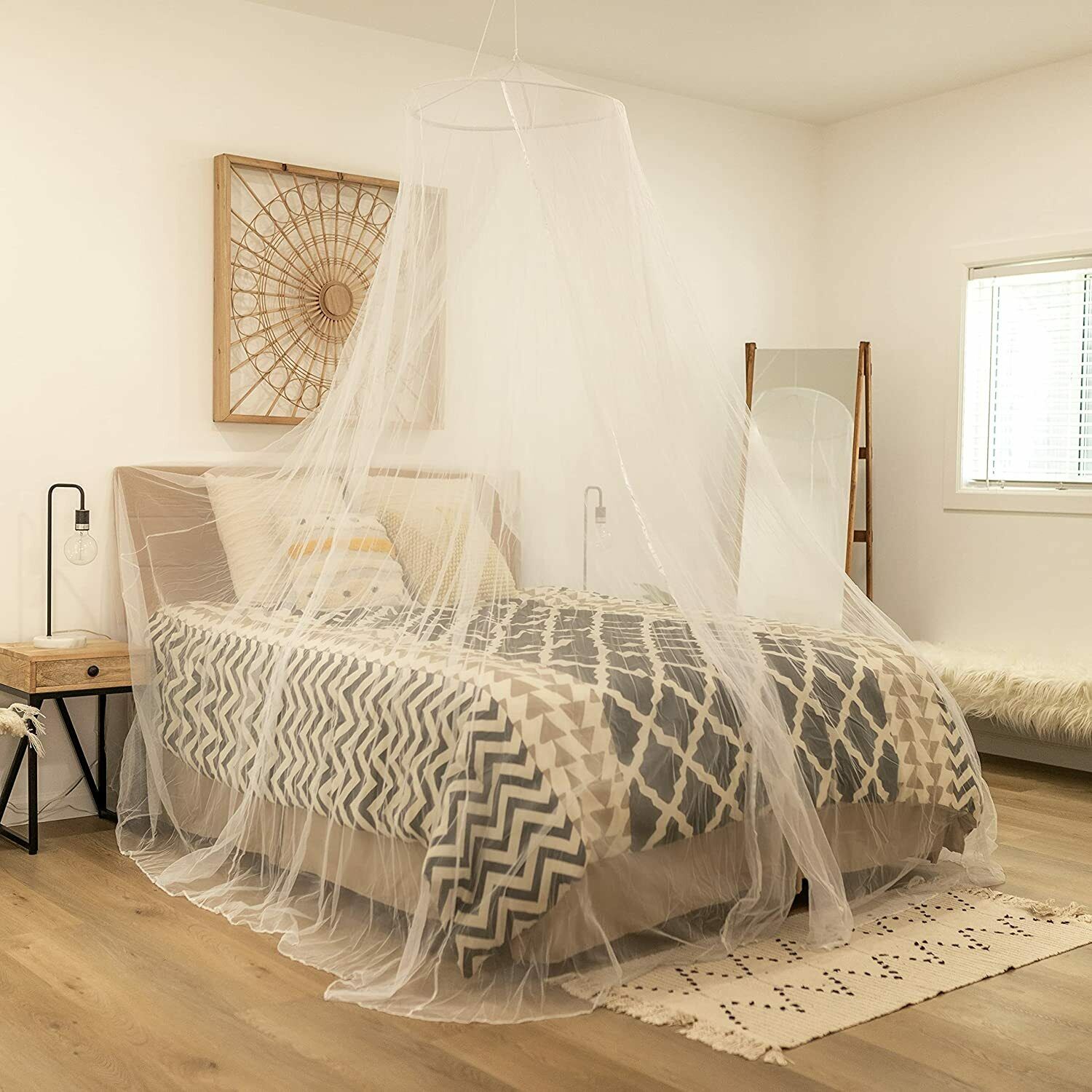 Bed Mosquito Netting Mesh Elegant Lace Canopy Princess Round Dome Bedding Net Us