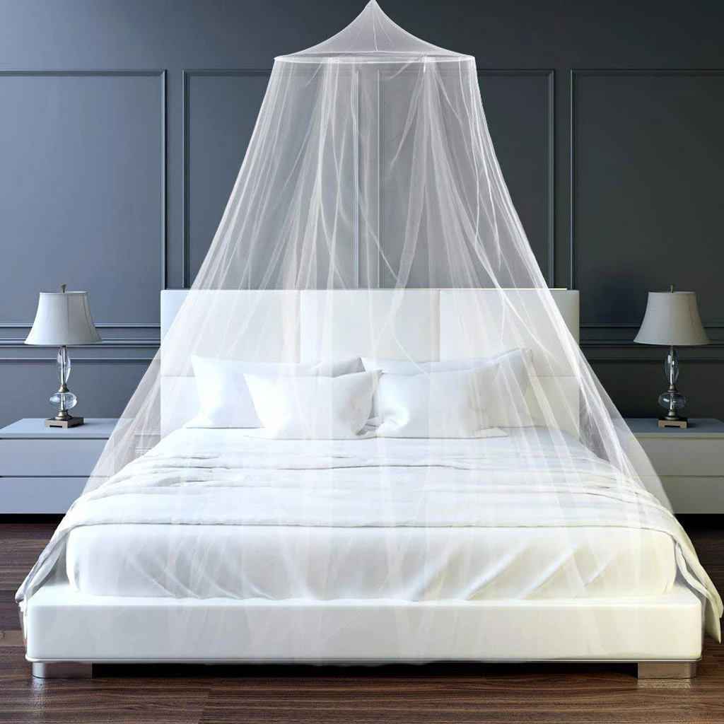 Mosquito Net Bed Home Bedding Lace Canopy Elegant Netting Princess Queen Size