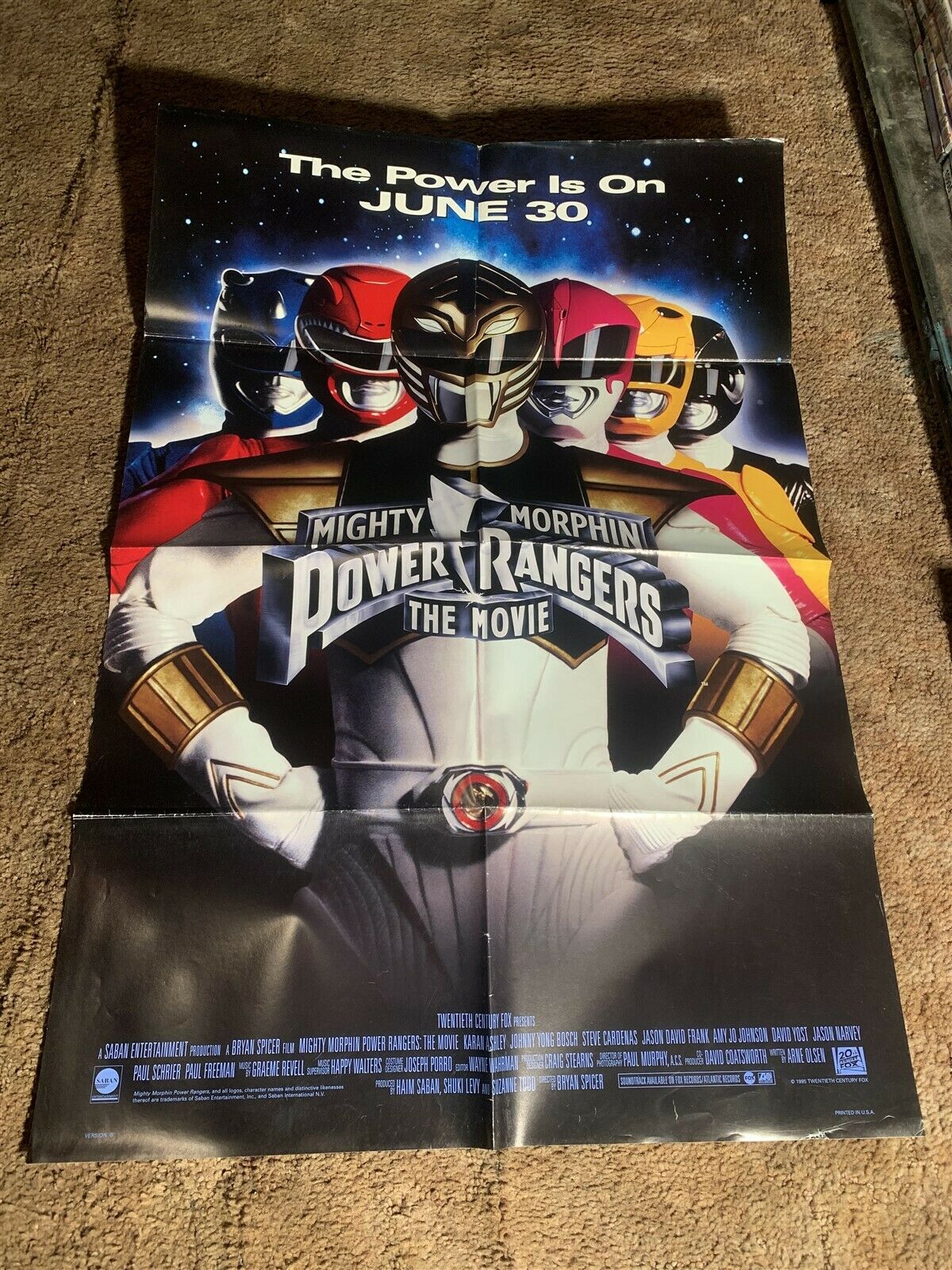 Mighty Morphin Power Rangers Orig Movie Poster 1995 Cult Classic