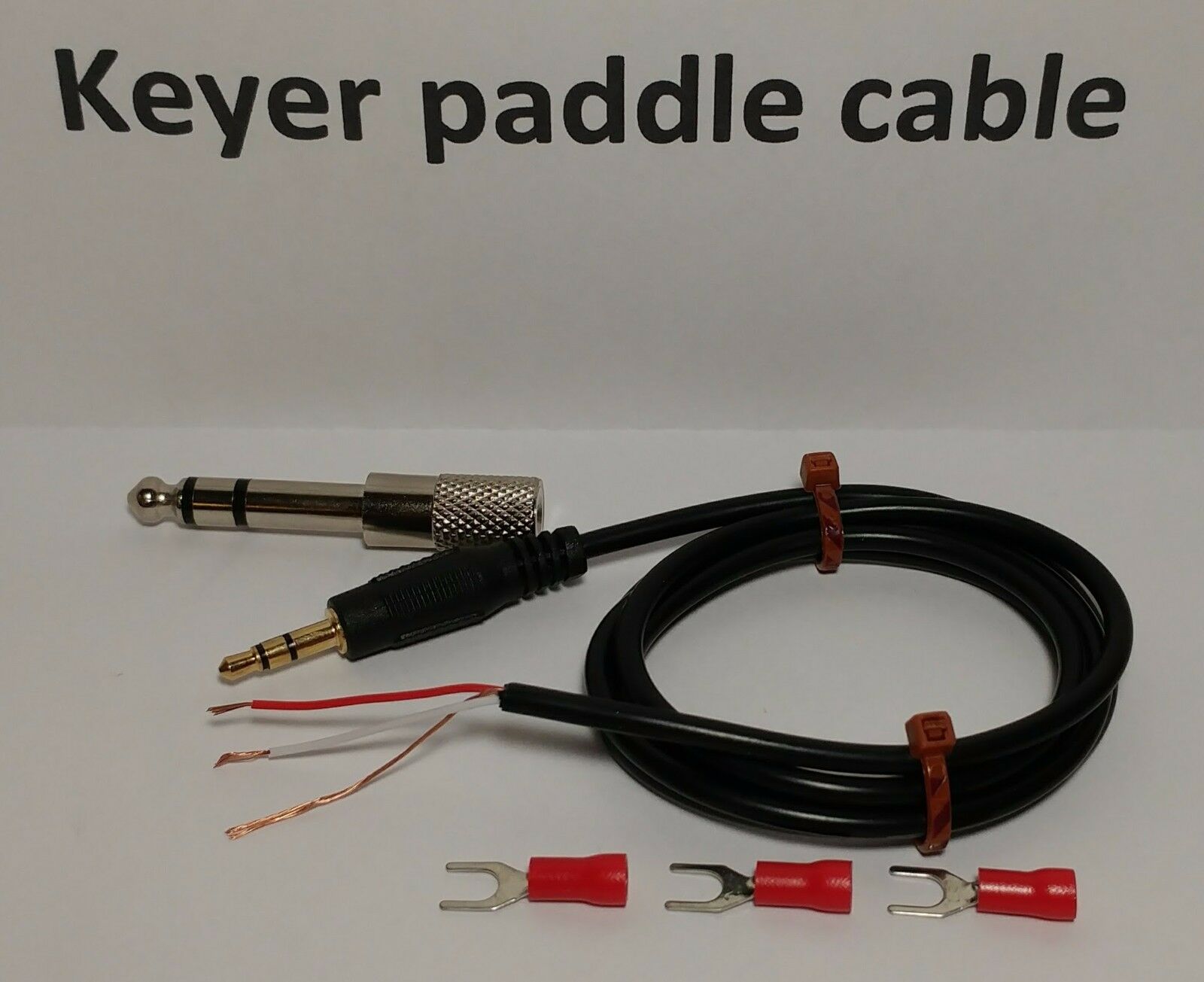 Cw Keyer Paddle Cable 3 Feet 1/4" (6.35mm) 1/8" (3.5mm), Straight Key Morse Code