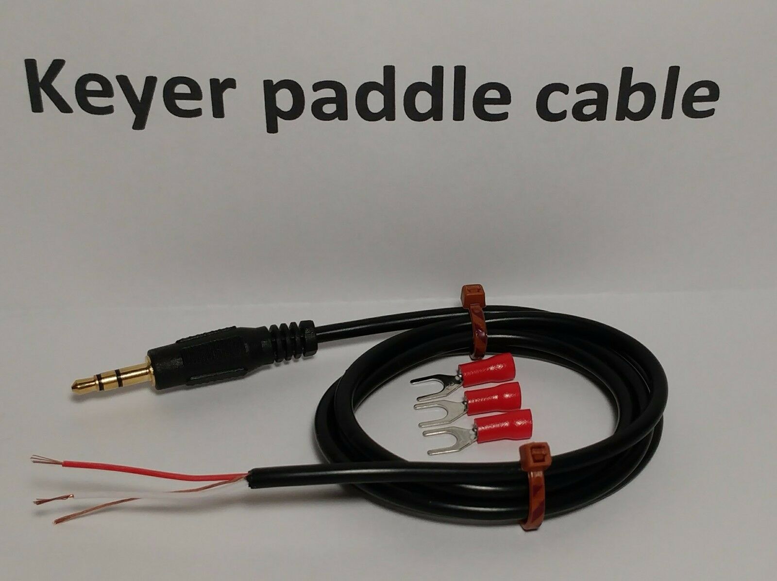 Cw Keyer Paddle Cable 3 Feet, 1/8" (3.5mm) Plug, Gold Straight Key Morse Code