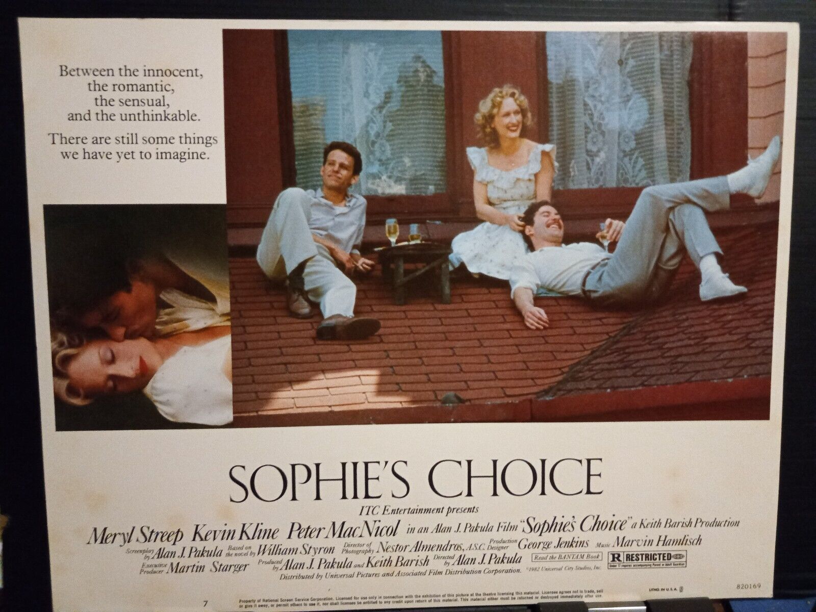 Lobby Card 1982 Sophie's Choice Meryl Streep Kevin Kline Peter Macnicol On Roof